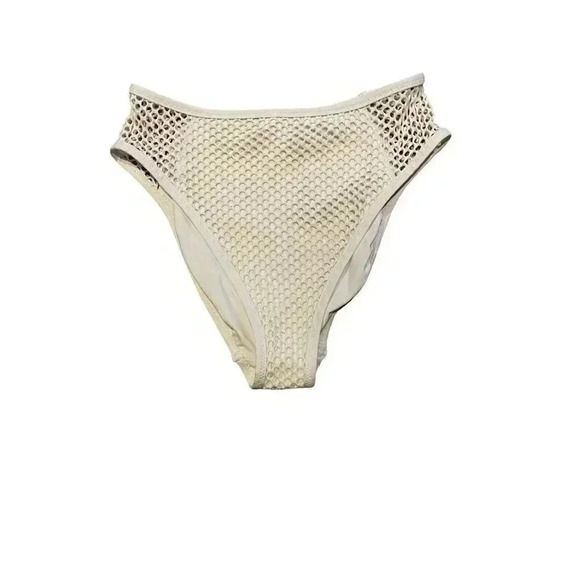 NEW Robin Piccone Pua Cream Crochet Triangle High Waisted Bikini Size Large - Picture 10 of 16